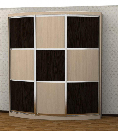 Радиусный шкаф купе PROLINE 3-дверный 2140*380*2350 &mdash; Аэлита