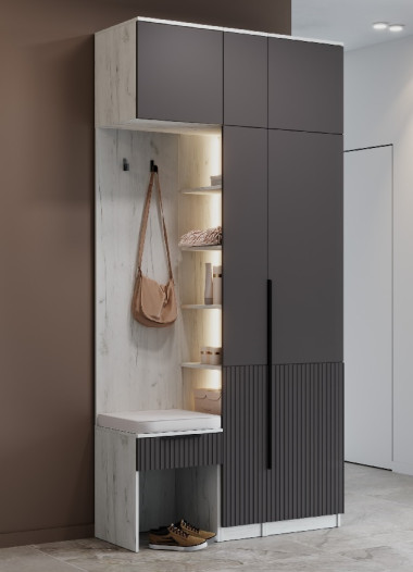 Модульная прихожая ТИФФАНИ-1 с фрезеровкой &mdash; Аэлита