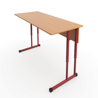 Стол ученический АЭЛИТА Стандарт 2-местный регулируемый, красный металлокаркас &mdash; Аэлита