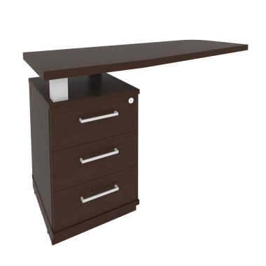 Тумба приставная с топом для криволинейного стола First / Фёст 1300 &mdash; Аэлита