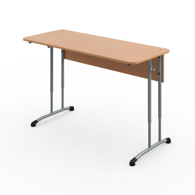 Стол ученический АЭЛИТА Знание 2-местный регулируемый, с радиусом, круглая труба &mdash; Аэлита