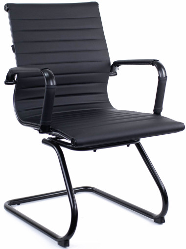 Конференц кресло Everprof Leo(Лео) Black CF Экокожа Черный &mdash; Аэлита
