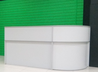 Стойка ресепшн Эдем 2400х900х1170 ПЕПЕЛ &mdash; Аэлита