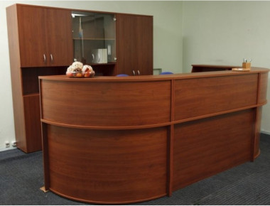 Стойка ресепшн Эдем 3000х1600х900*h1170 ОРЕХ &mdash; Аэлита